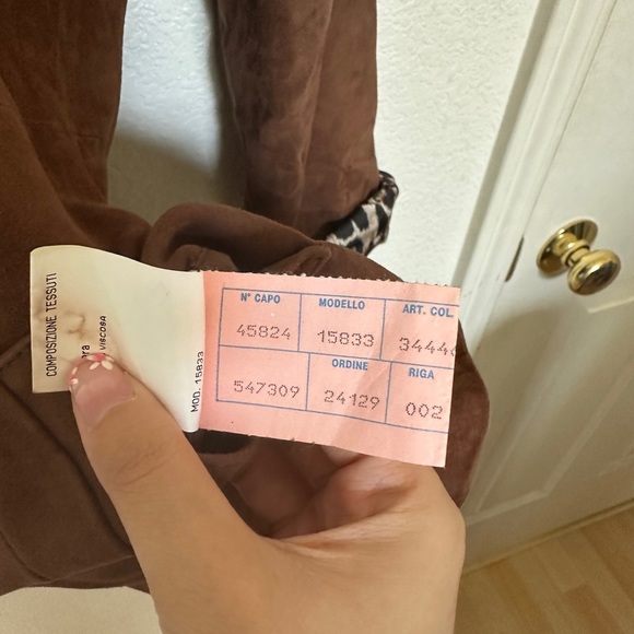 Dolce & Gabbana VTG Brown Leather Suede Leopard Print Trench Jacket Coat Blazer - Picture 11 of 14